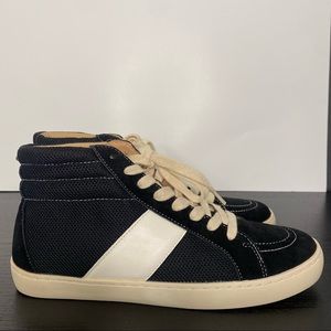 White Raven high top black with white stripe shoes women's sneakers 8.5